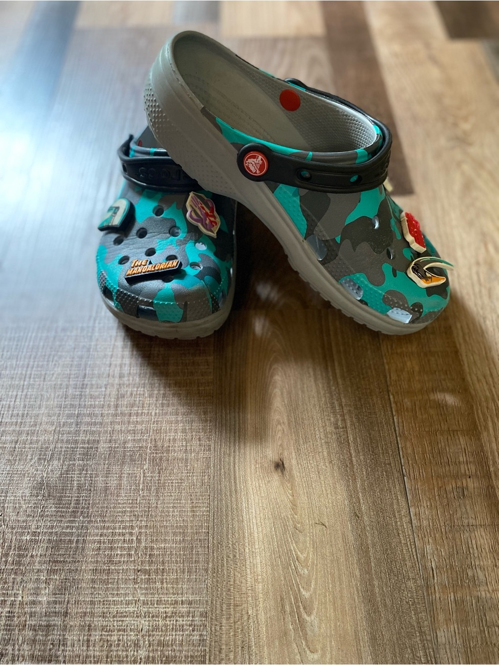 CROCS Camouflage Slip-On Clogs in Teal & Gray Limited Edition